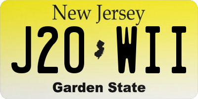 NJ license plate J20WII