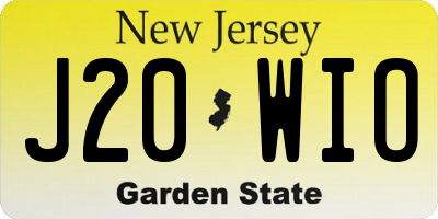 NJ license plate J20WIO