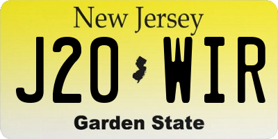 NJ license plate J20WIR
