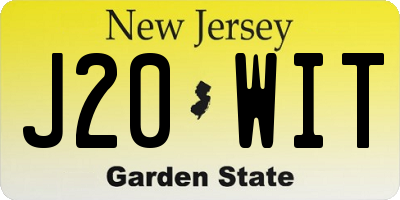 NJ license plate J20WIT