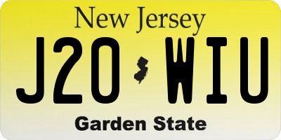 NJ license plate J20WIU