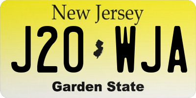 NJ license plate J20WJA