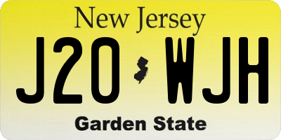 NJ license plate J20WJH