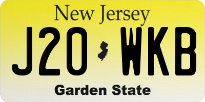 NJ license plate J20WKB