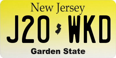 NJ license plate J20WKD