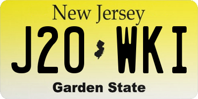 NJ license plate J20WKI