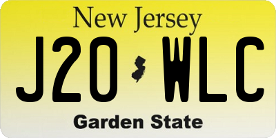 NJ license plate J20WLC