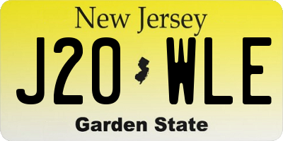 NJ license plate J20WLE