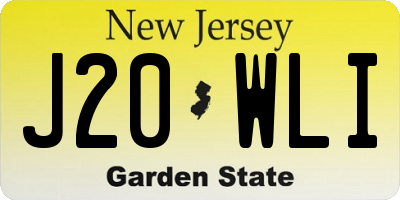 NJ license plate J20WLI