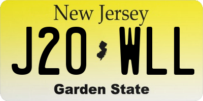 NJ license plate J20WLL