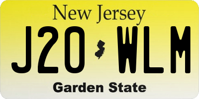 NJ license plate J20WLM