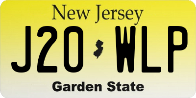 NJ license plate J20WLP