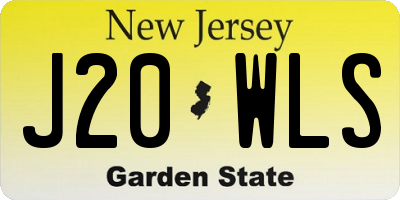 NJ license plate J20WLS