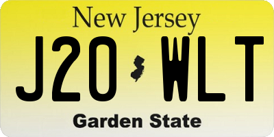 NJ license plate J20WLT