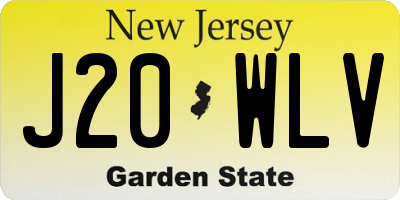 NJ license plate J20WLV