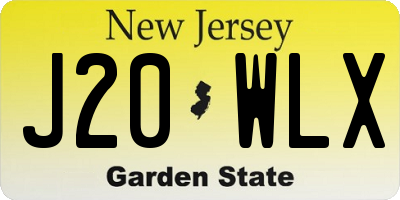 NJ license plate J20WLX
