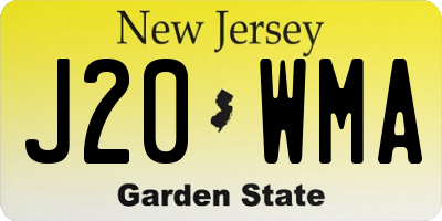 NJ license plate J20WMA