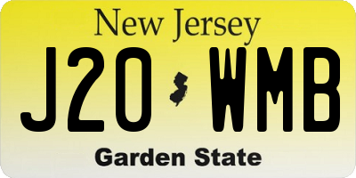 NJ license plate J20WMB