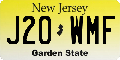 NJ license plate J20WMF