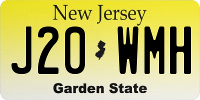 NJ license plate J20WMH