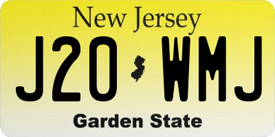 NJ license plate J20WMJ