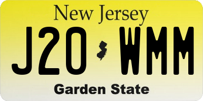 NJ license plate J20WMM