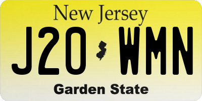 NJ license plate J20WMN