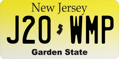 NJ license plate J20WMP