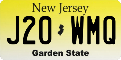 NJ license plate J20WMQ