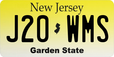 NJ license plate J20WMS