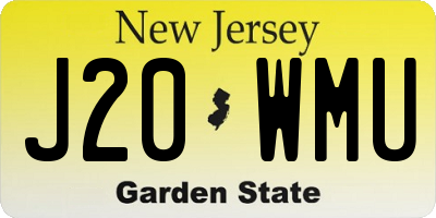 NJ license plate J20WMU