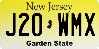 NJ license plate J20WMX