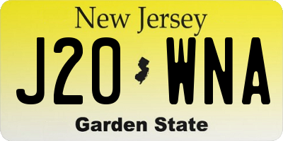 NJ license plate J20WNA