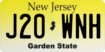 NJ license plate J20WNH