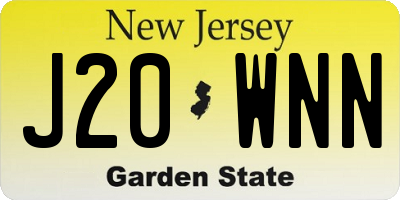 NJ license plate J20WNN