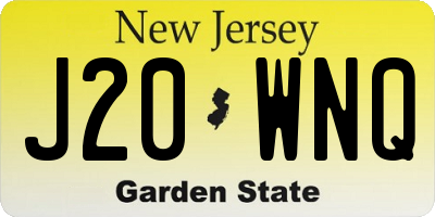 NJ license plate J20WNQ