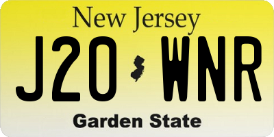 NJ license plate J20WNR