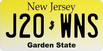 NJ license plate J20WNS