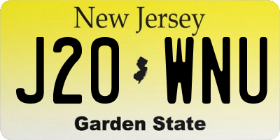 NJ license plate J20WNU