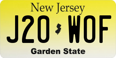 NJ license plate J20WOF