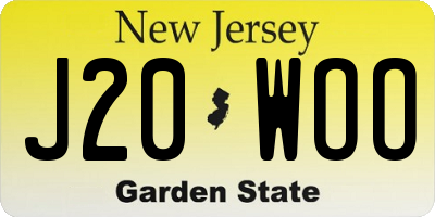 NJ license plate J20WOO