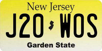 NJ license plate J20WOS