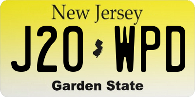 NJ license plate J20WPD