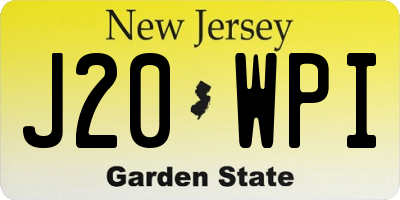 NJ license plate J20WPI