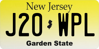 NJ license plate J20WPL