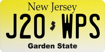 NJ license plate J20WPS