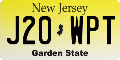 NJ license plate J20WPT