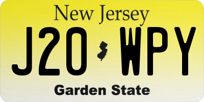 NJ license plate J20WPY