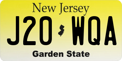 NJ license plate J20WQA