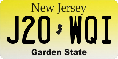 NJ license plate J20WQI